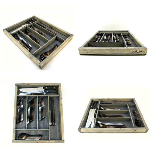 Knork Wood Flatware Storage Tray Box & Reviews Wayfair